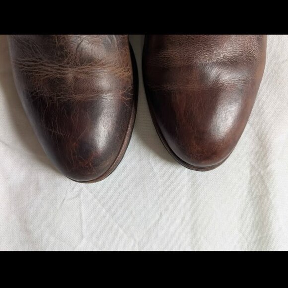 Source Unknown Brown Heeled Boots with Vintage Patina - Picture 2 of 5